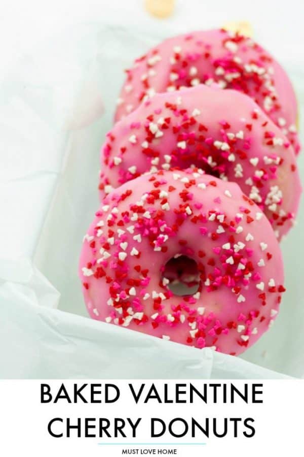 Baked Valentine Cherry Donuts – Must Love Home