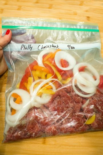 Freezer Meal Easy Cheese Steak with Peppers – Must Love Home