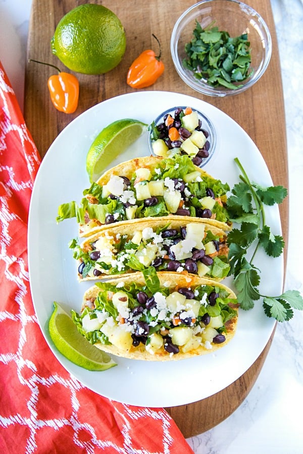 Easy Oven Chicken Tacos with Pineapple Black Bean Salsa – Must Love Home