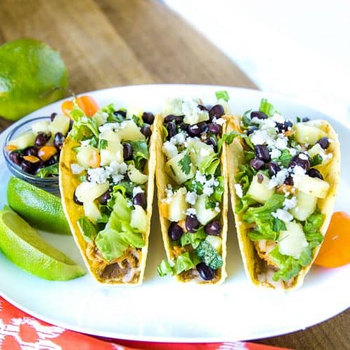 Easy Oven Chicken Tacos with Pineapple Black Bean Salsa – Must Love Home