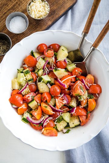 Easy Cucumber Tomato Salad with Maple Dressing – Must Love Home