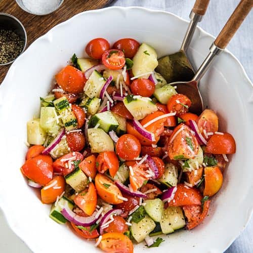 Easy Cucumber Tomato Salad with Maple Dressing – Must Love Home